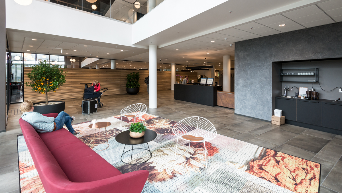 Kontorbygg for Cowi på Hasle i Oslo. Byggets areal er på 13.500m2. Ferdigstilt i 2016.